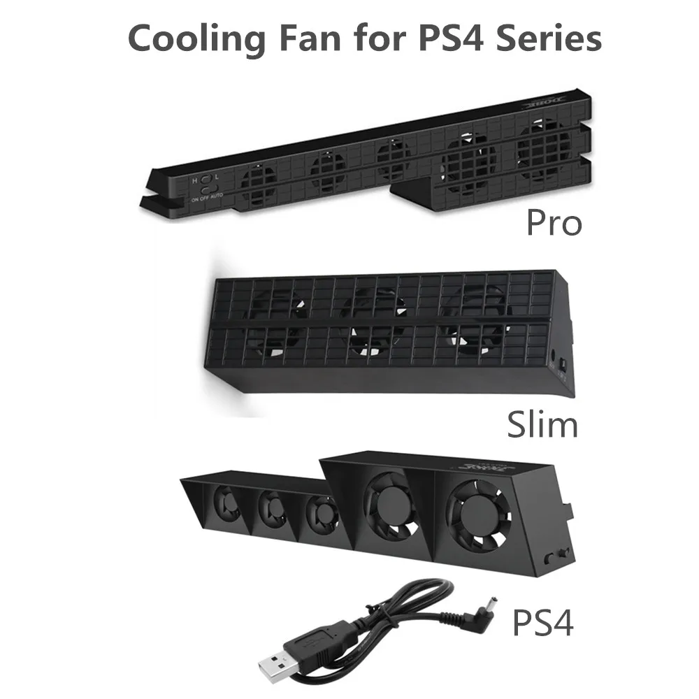 Cooling Fan Cooler USB External Cooler For PS4 Slim Pro PS4 Slim Pro Accessories Console 5 Fans DC 5V Temperature Control