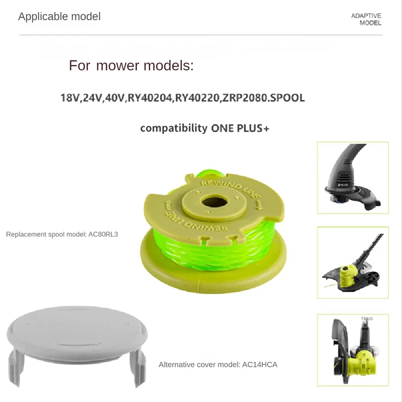 LUWEI 4 Packs For Ryobi RYOBI Mower Spool AC80RL3/AC14HCA Mowing Rope Mowing Rope Replacement