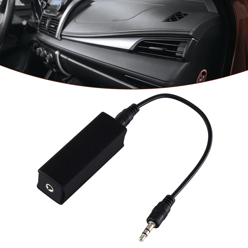 

1x Universal Aux Audio Noise Filter Ground Loop Noise Isolator Eliminate Speaker Line 3.5mm Black ABS Car Stereo Accessories