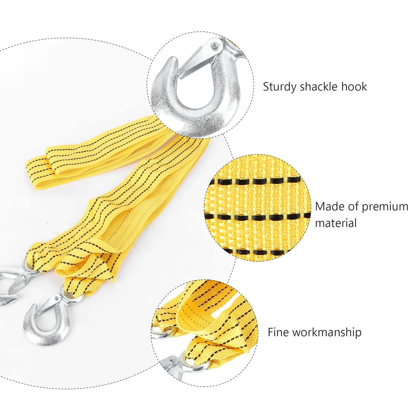 

Tow Rope Strap Towing Belt Emergency Cars Trailer Nylon Vehicle Straps Reflective Tape