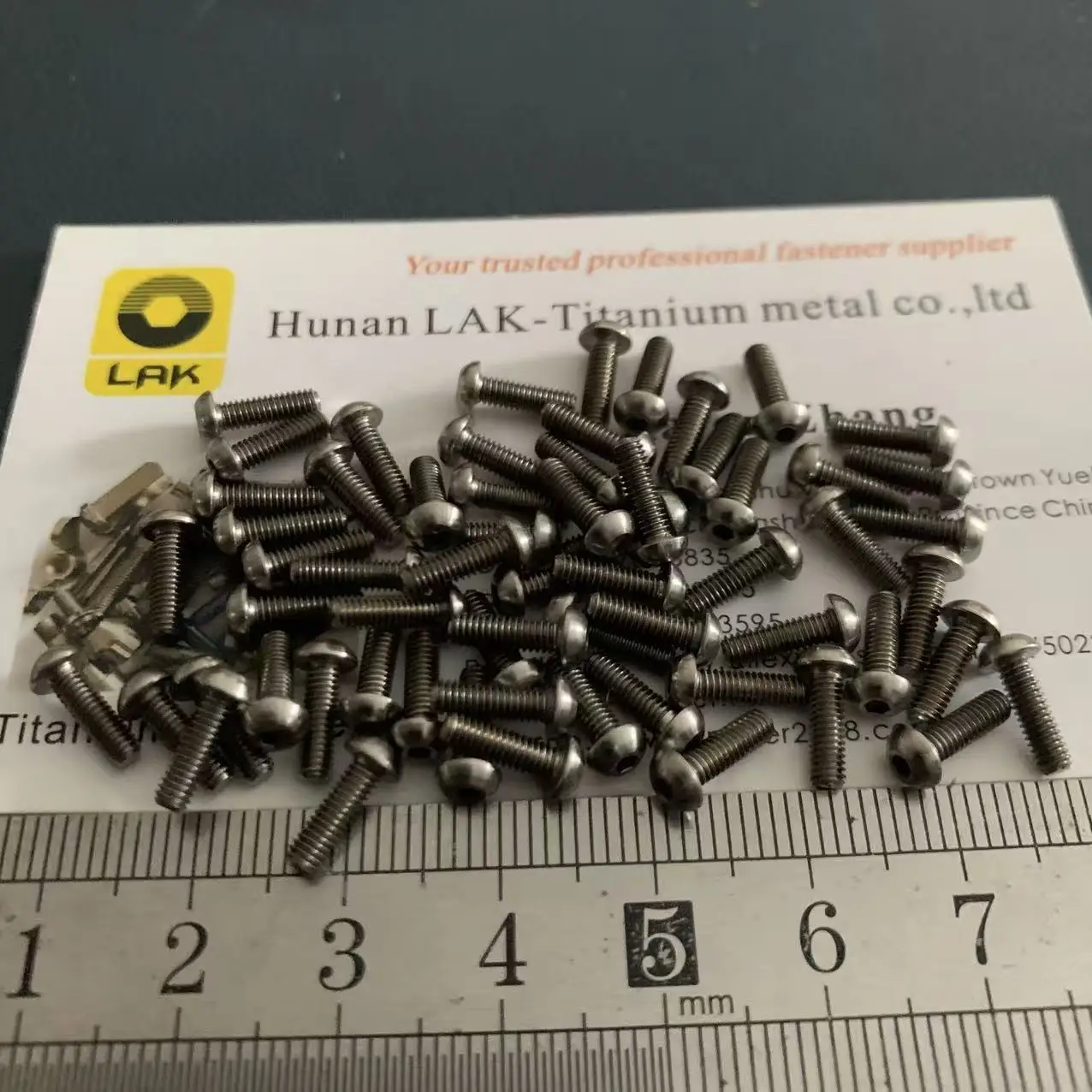 M2.5 * 5 6 8 10 12 16 Gr5 مقبس سداسي مستدير/زر رأس برغي تيتانيوم