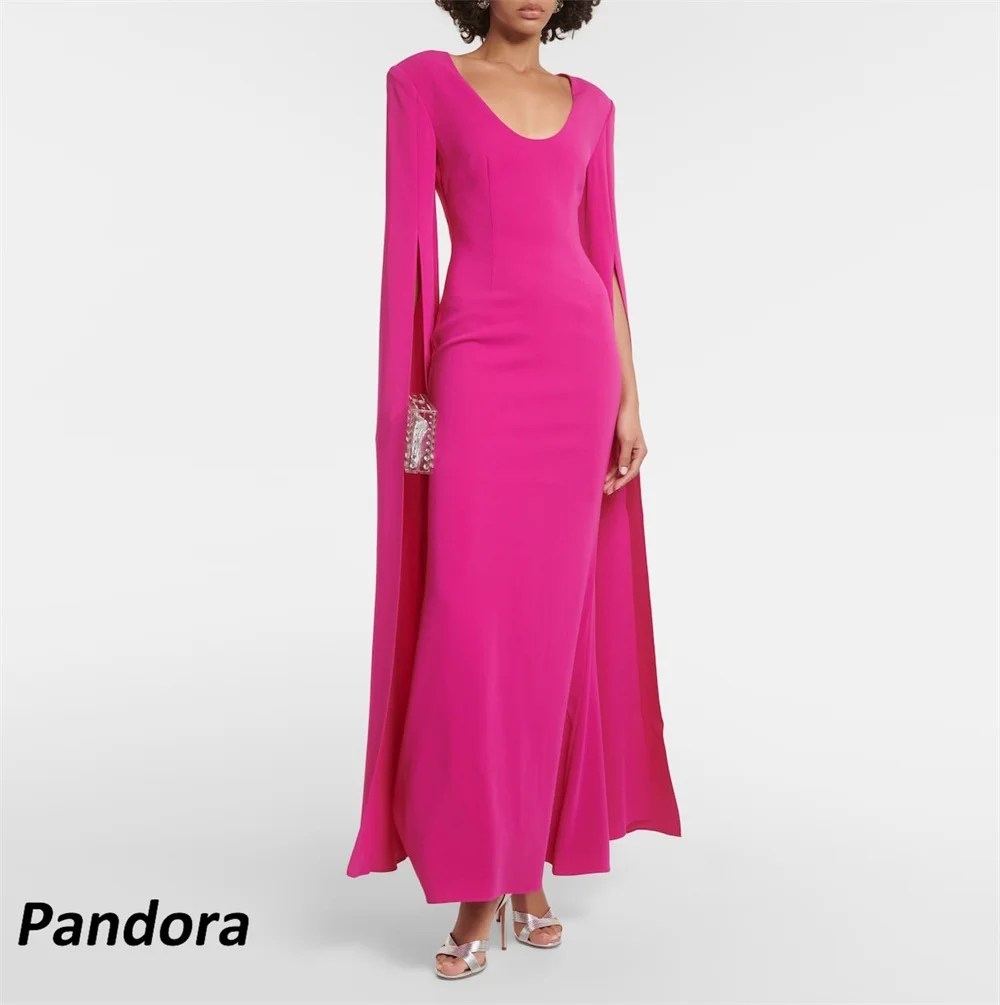 

Pandora Ankle-length Evening Gown Scoop Neck Long Slit Sleeves Mermaid Women's wedding Banquet Party Dress