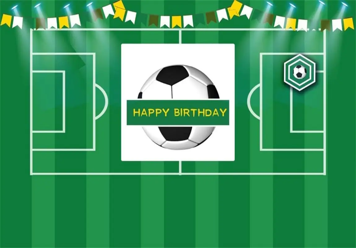 Soccer Boy Birthday Photography Backdrop for Boy Birthday Party Decoration Banner Adult Baby Stadium Auditorium Light Background