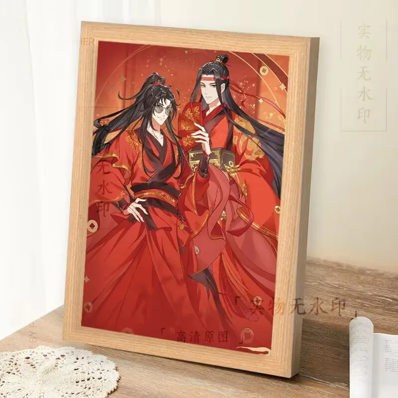 "Modao Ancestor" 주변 사진 프레임 Wei Wuxian LAN Wangji를 위한 간단한 고대 스타일 디스플레이 스탠드 및 장식 항목