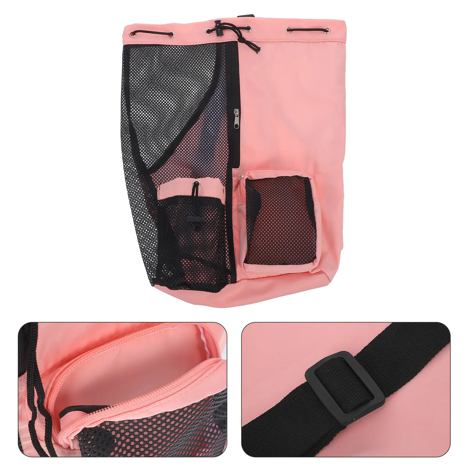 

Drawstring Waterproof Swimming Bag Large Pocket Drawstring Backpack Nylon Polyester Sports Gym Travel Storage Pouch Unisex