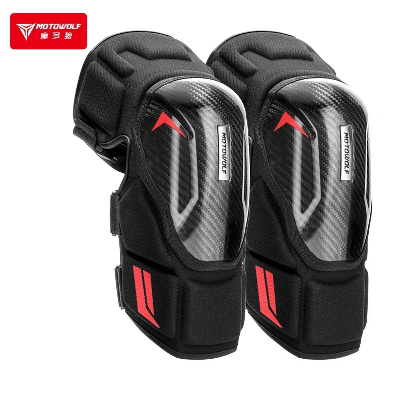 MOTOWOLF Motorcyclist Knee Pads Knee Pads Carbon Fiber Anti-Drop Protection Locomotive Knight Racing Windproof Protective Gear