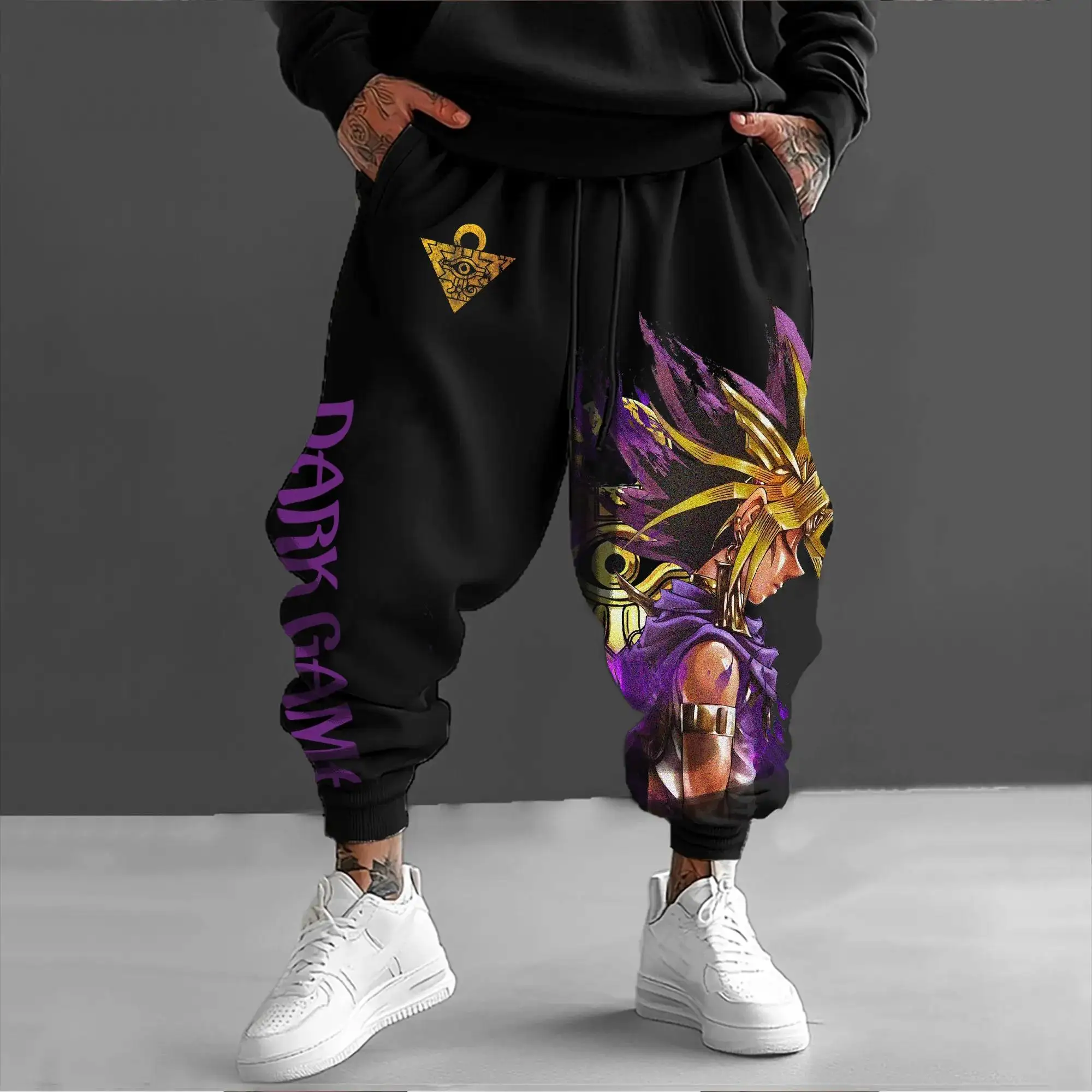 Yugioh Neuer Baumwoll-Hoodie für Männer, Jungen, Kinder, übergroß, langärmelig, Familien-Set, Fleece-Futter, Kängurutasche, Anime-Liebhaber-Design