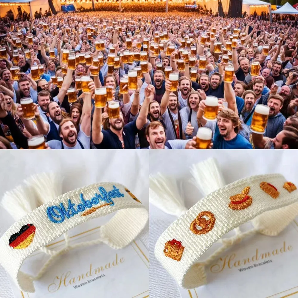 

Adjustable Oktoberfest Bracelet Handmade Jewelry for Adult Beer Lovers Party Accessory