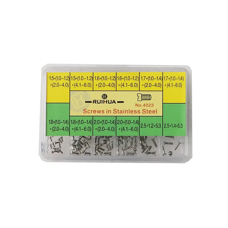 

Набор из 120 упаковок, 12 размеров, винты для задней крышки корпуса часов, ассортимент, запасные аксессуары для ремонта из нержавеющей стали