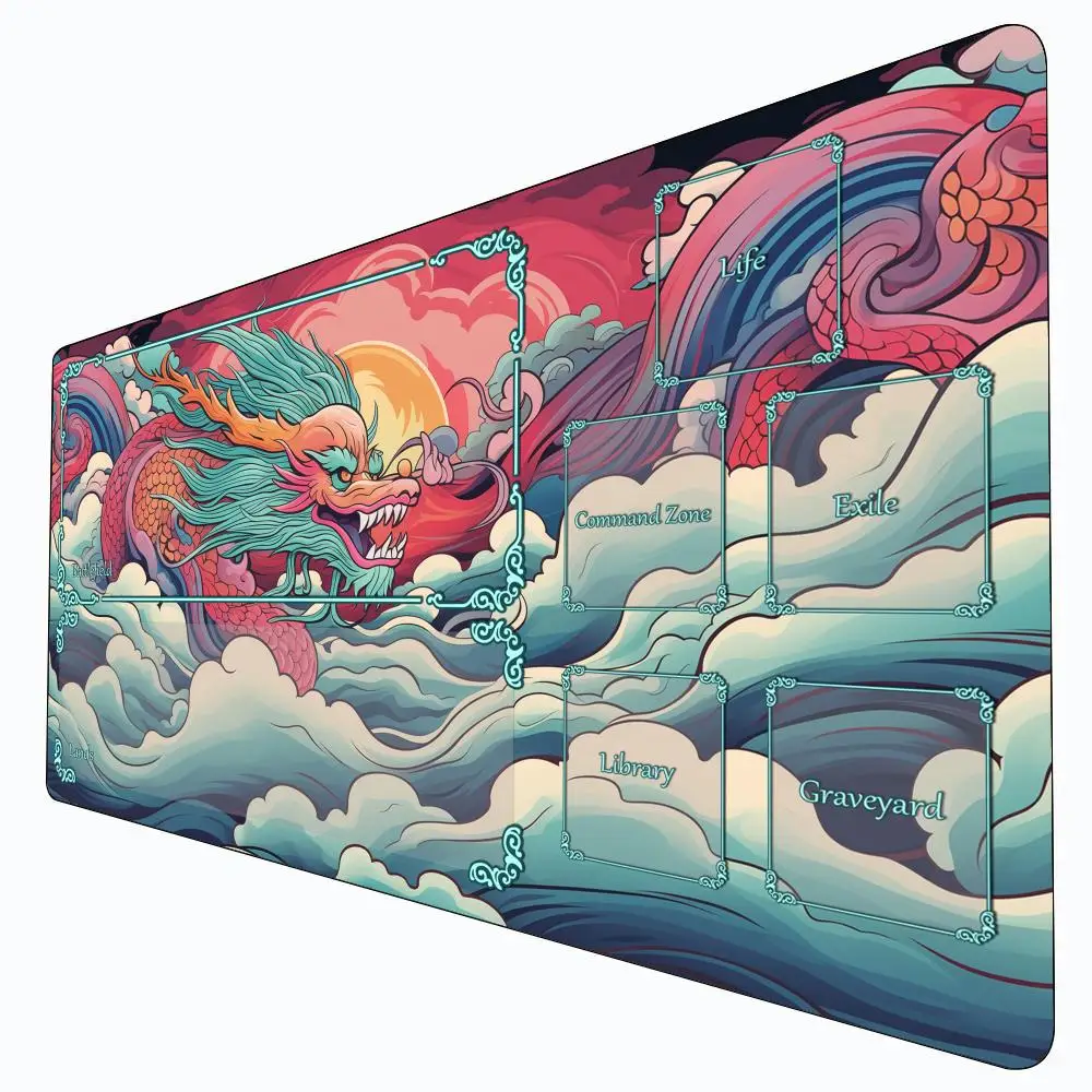 

Magic Card Gaming Mat with zone Fantasy-style dragon theme mtg playmat desk mat Commander Playmat suitable for game gathering