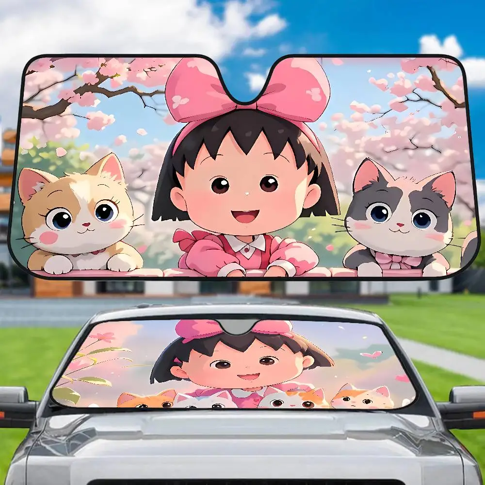 

C-Chibi Maruko Chan лобовое стекло автомобиля солнцезащитный козырек складной автомобильный передний чехол автомобильный солнцезащитный козырек для автомобильных аксессуаров блоки УФ-лучей