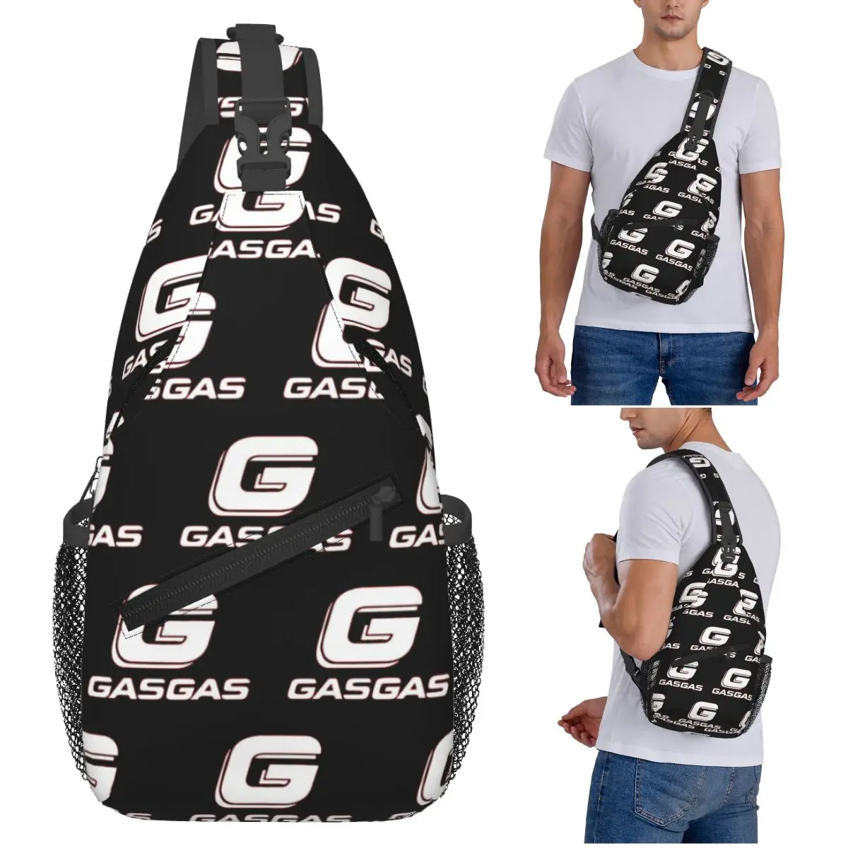 

Gasgas клетчатая нагрудная сумка с логотипом, мужской рюкзак через плечо, нагрудная сумка, дорожный походный рюкзак, сумка на плечо