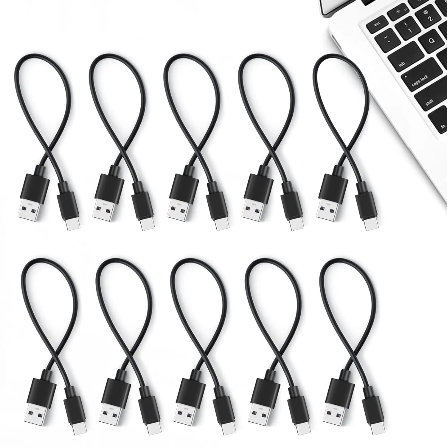 

1-10PCS 30cm USB to Type-C Charging Cable Short USB C Power Cord for Mobile Phone Power Bank (Only for Charging)