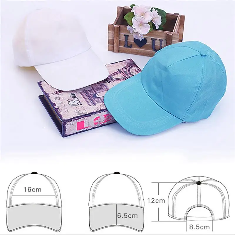 10Pcs Blank Baseball Caps Creative White Hats For Painting Adjustable Hats For Little Ones Aged 3-10 Polyester Summer Caps