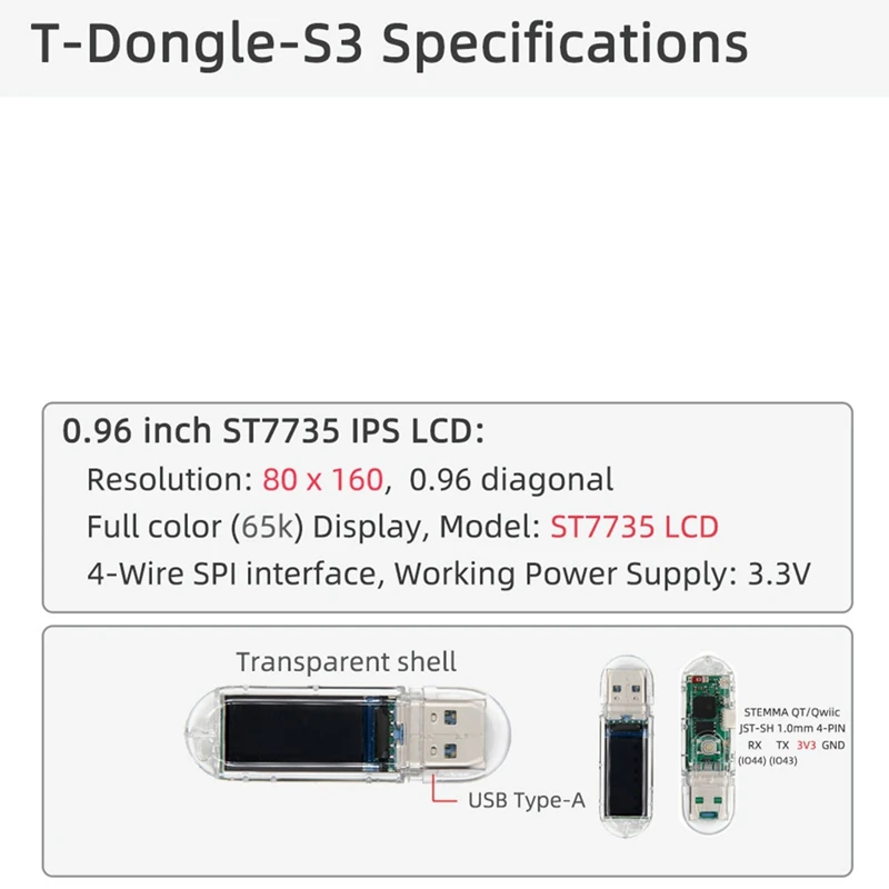 T-Display Nerdminer T-Dongle-S3 With LCD Bitcoin Hashrate 70KH/S 16M Flash Support Wifi Bluetooth Tfcard USB