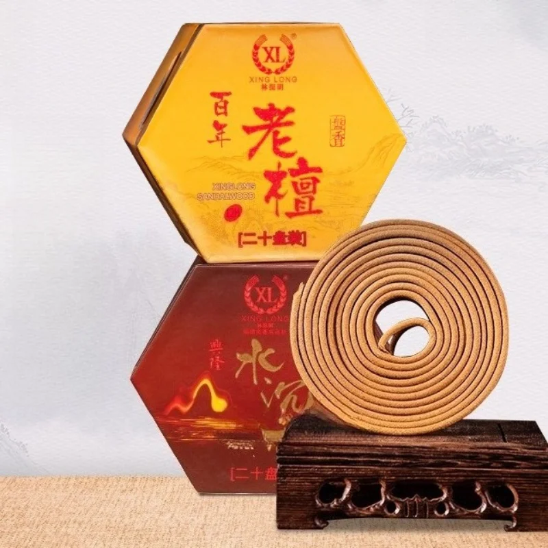 4 Hours Handmade Sandalwood Incense Coil Inside Room Household Meditation Promotes Sleep Removes Odors Calms Mind Purifies Air