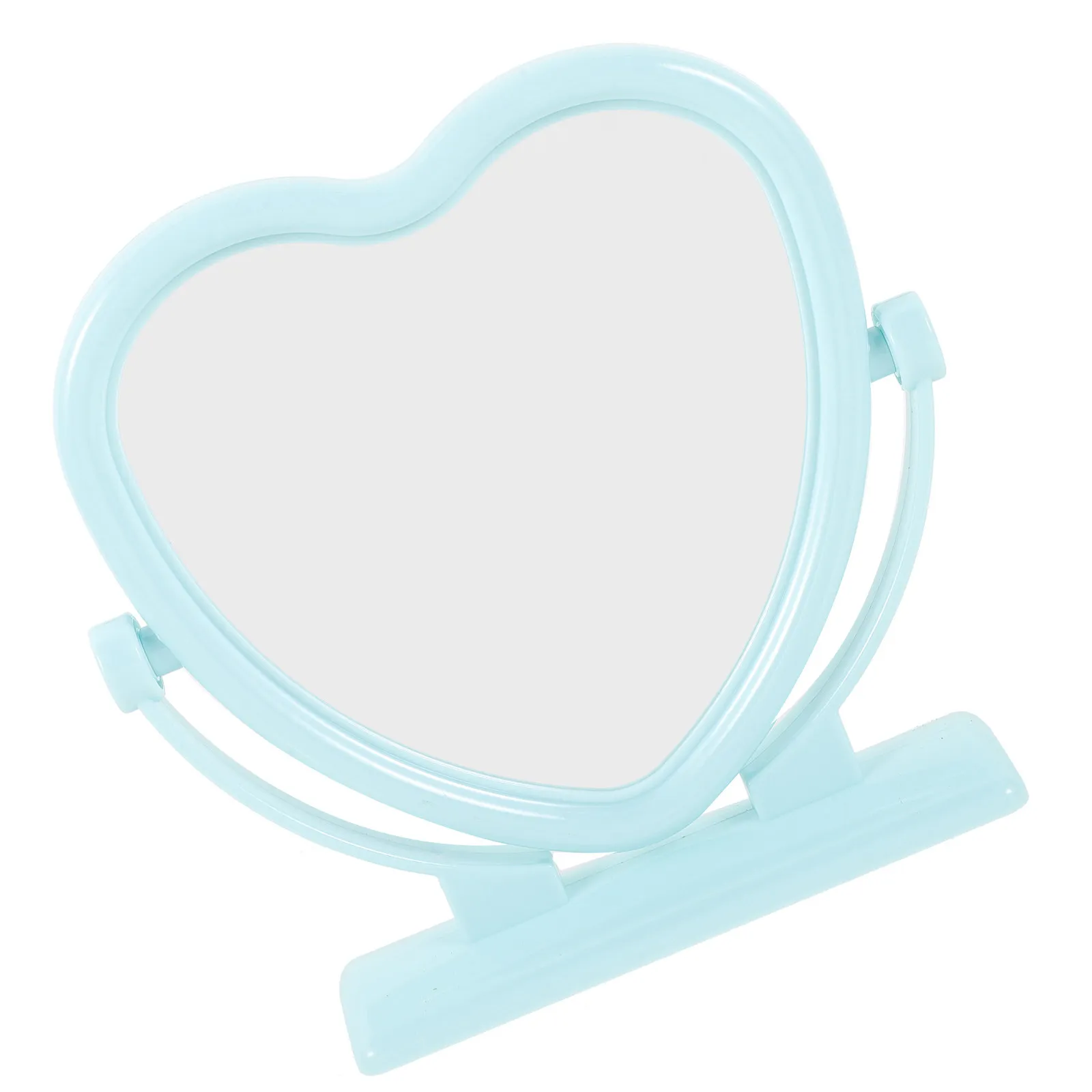 Double Sided Heart Shaped Tabletop Vanity Mirror Sleek Portable Makeup Mirror Rotatable Clear Reflection for Bedroom Dresser