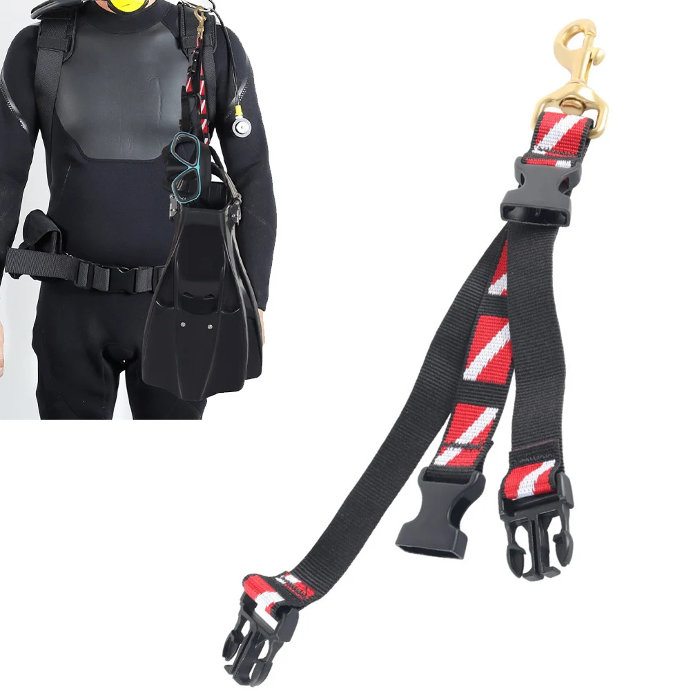 

Регулируемый страховочный шнур для дайвинга, легкий подводный шнур для BCD с D-образным кольцом, быстросъемный держатель для снаряжения для подводного плавания