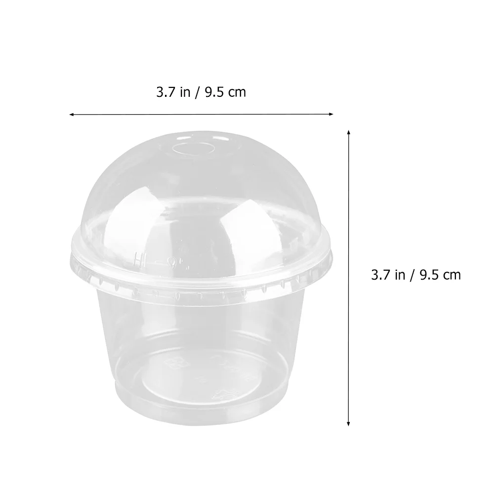 Disposable Dessert Cup Pudding Cups Yogurt Cupcake Creative Transparent Salad with Lids Jelly Mousse Thickened Storage Paper