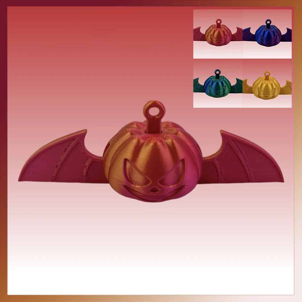 3D Printed Figures Pumpkins Bats Multi-joint Model Toys Ornament Realistic Decorations Relieving Desktop Novelty Toy Boys Gifts