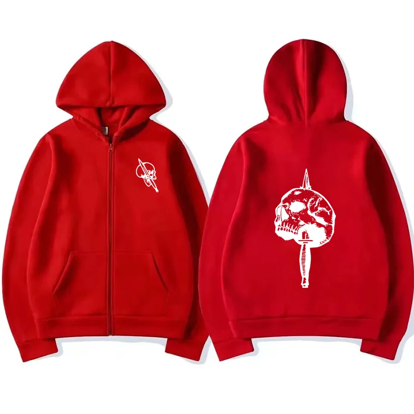 Fashion Funny Harajuku Skeleton Zipper Sweatshirt Men Women Oversize Hip Hop Fleece Hoodie Autumn Winter Long sleeve Coat Unisex