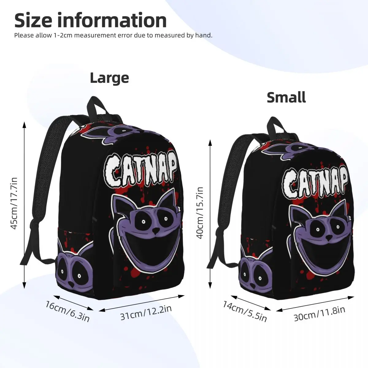 Catnap Blood Cool Backpack Sports High School Business Smiling Critters Daypack for Men Women Laptop Canvas Bags