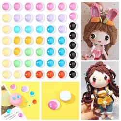 50PCS 6/10/16/20/25mm Craft Puppet Jewelry Findings Round Eyes Cabochon Flat Eyeballs Toys Accessories Glass Doll Eyes