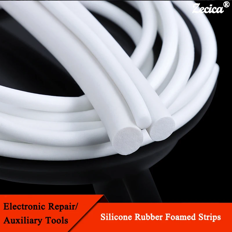 

1/2/5m Silicone Rubber Sponge Strip Round Dia1-25mm White Foamed Backer Rod Seal Strips VMQ Foaming Cord