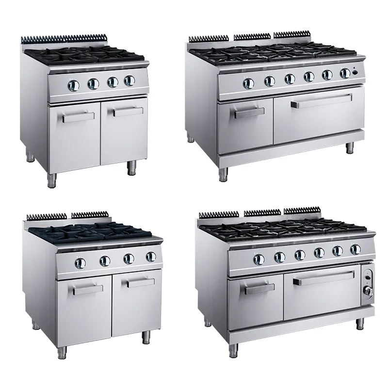 

Commercial Four-head Six-head Natural Gas Liquefied Gas Pot Stove with Cabinet Seat, Western Kitchen Rice Fire Gas Stove