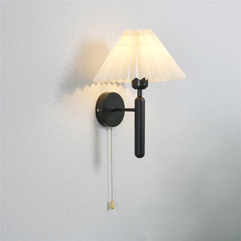 الحديثة بسيطة مصابيح الحائط LED قضيب سميك معدني مجهزة مع سستة التبديل مطوي ورقة الجدار ضوء الشمال غرفة ديكور أضواء الجدار