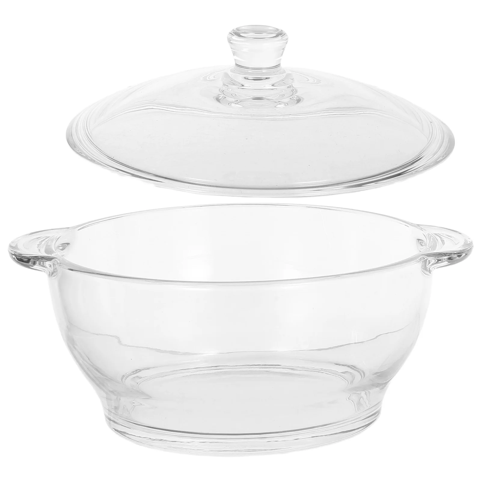 

Wear-Resistant Glass Stew Pot 1.5L Double Handle Transparent Lid Kitchen Cooking Pot Heat Resistant Multi-Functional Home