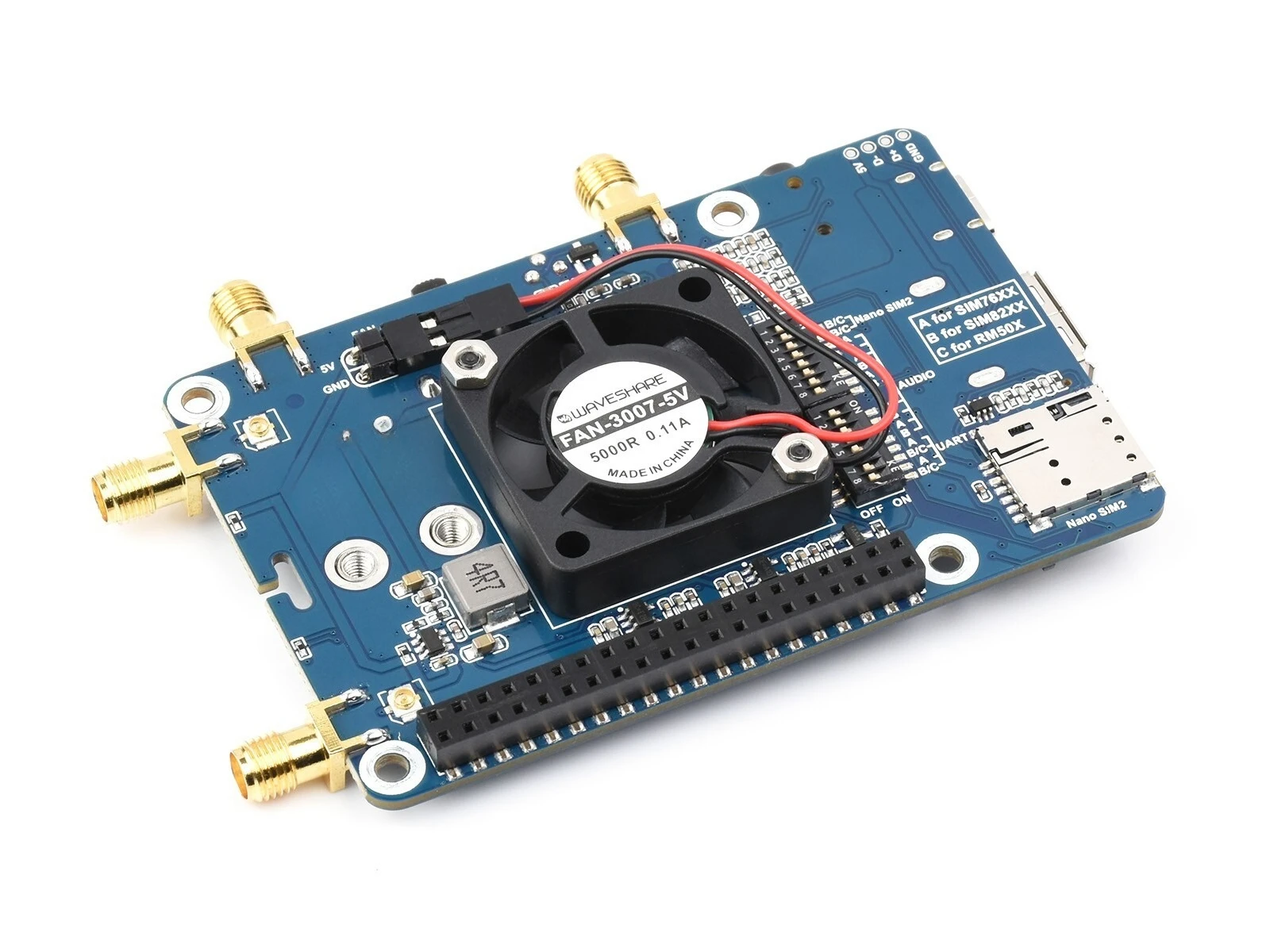 For Raspberry Pi LTE Cat 6 Communication HAT, LTE-A Global Multi-Band