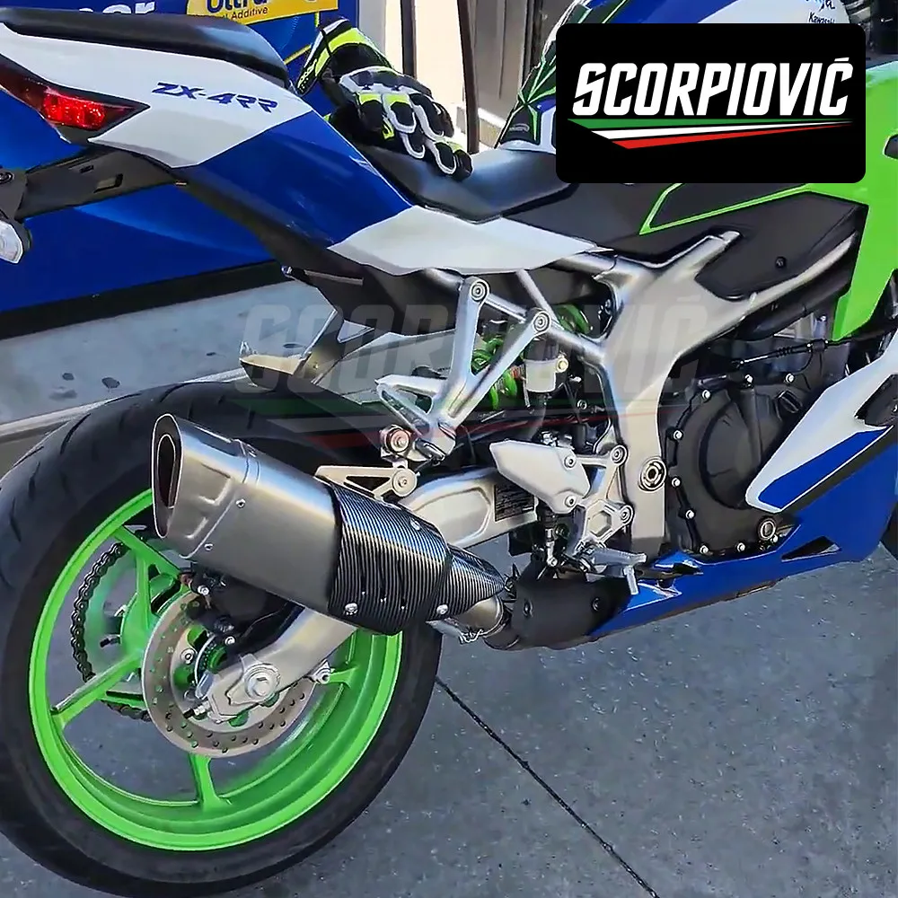 Motorcycle Exhaust Mid Pipe And Tail Muffler Kit For Ninja ZX-4R Moto Performance Parts