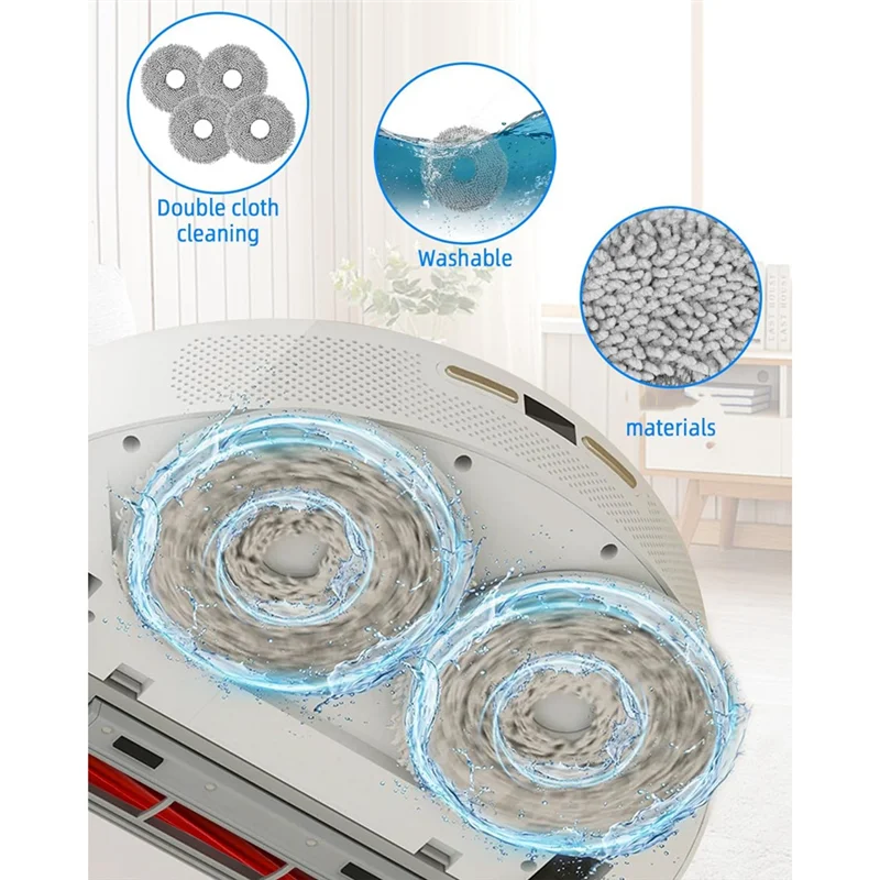 로보락 Q 레보 프로/Q 레보 S/Q 레보 맥스V 로봇 청소기 부품 메인 사이드 브러시 헤파 필터 물걸레 천 먼지 봉투 (AGOUP)