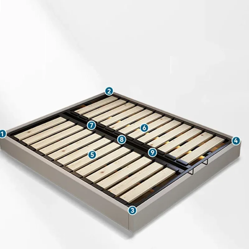 Individual Double Bed Frames Nordic Modern Minimalist Twin Double Bed Bases Wood Sleeping Luxury Cama Queen Size Hotel Furniture view 6