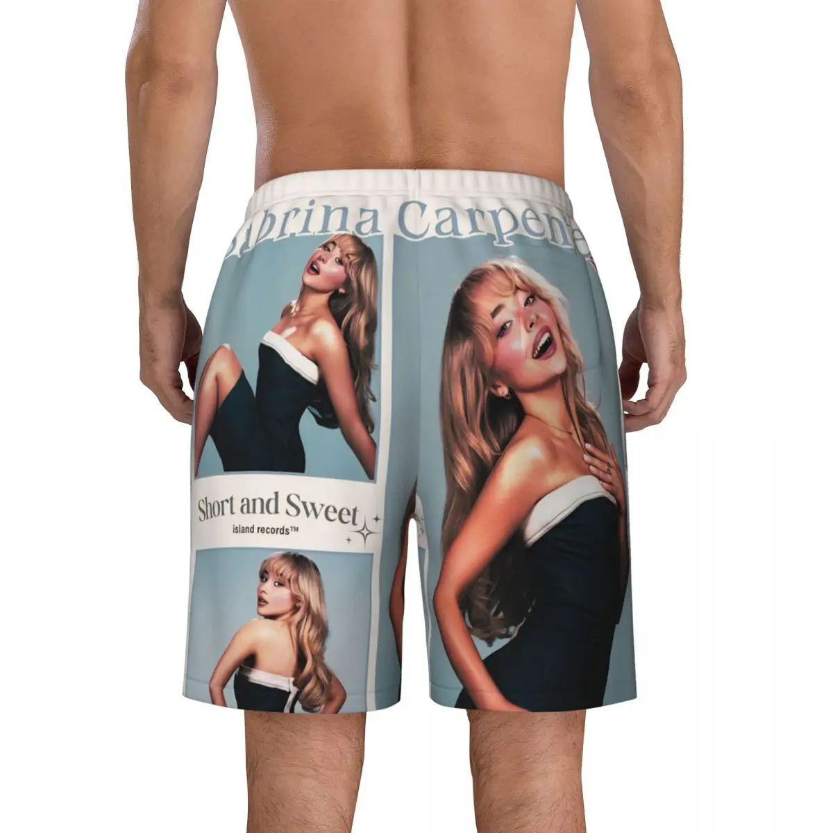 Male Board Shorts Sabrina Carpenter American Singer Man's Best Friend New Album Y2K Retro Swimming Trunks Surf Beach Shorts