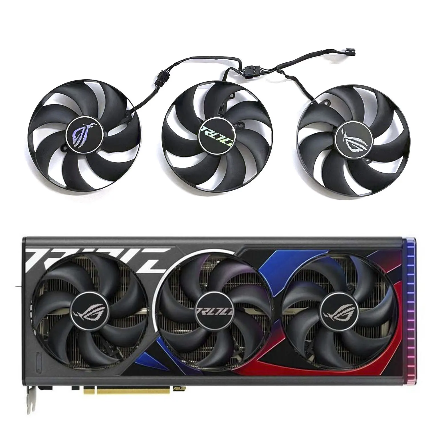 

Вентилятор для графического процессора ASUS ROG-STRIX-GeForce RTX 4080-O16G-GAMING ASUS, 7 контактов, 105 мм, 12 В постоянного тока, а, графическая карта