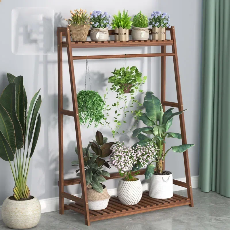 

Display Flower Pot Plant Shelves Garden Window Backdrop Wood Plant Shelves Indoor Miniature Porta Piante Balcony Furniture