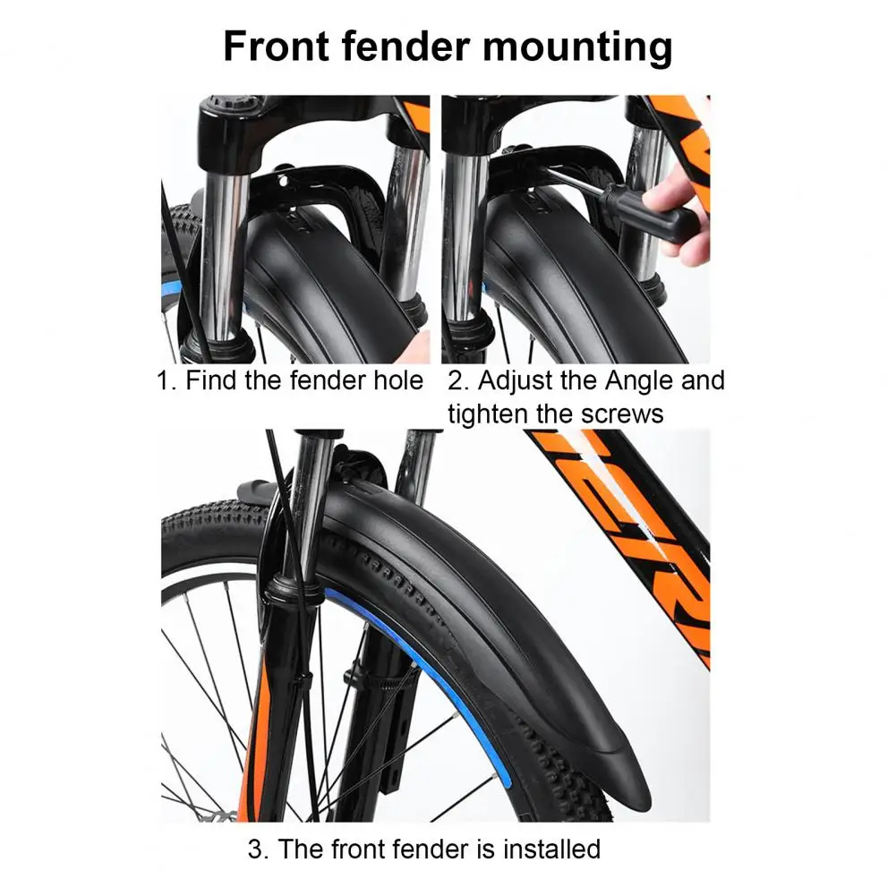 Water-resistant Bicycle Fender Lightweight Bicycle Fender Set Universal Mtb Mountain Bike Mud Guard Full Cover Front Rear
