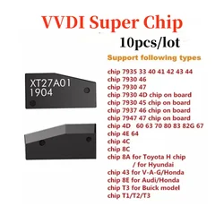 5 10pcs VVDI XT27 Super Chip XT27A01 XT27A Transponder For ID46/40/43/4D/8C/T3/47/8A Original Chip For VVDI2 VVDI Key Mini Tool