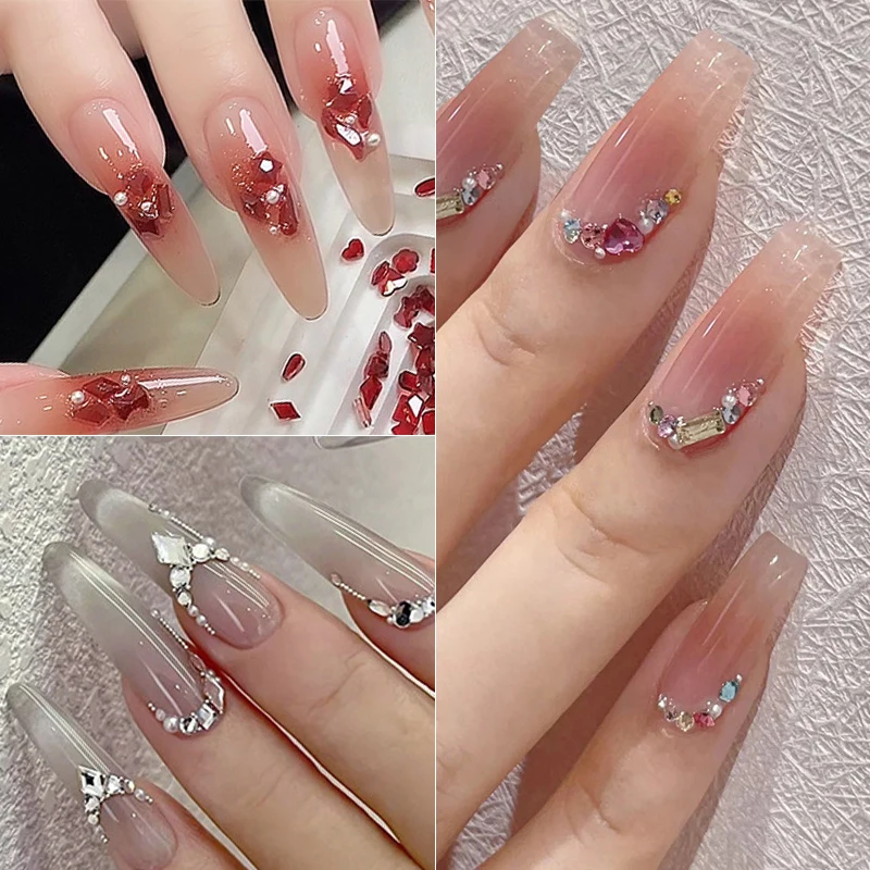 12Grids Mix 3D Nail Rhinestones 12 Grids Decorative For Nail Art Mini Colorful Decorative DIY Nail Art Accessories