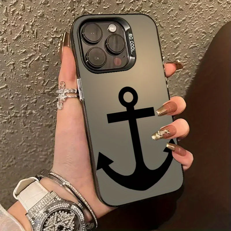 

Boat patterned phone case for iPhone 16 15 14 13 12 11 Pro/ Max /Plus anti-fingerprint shock-proof rear cover