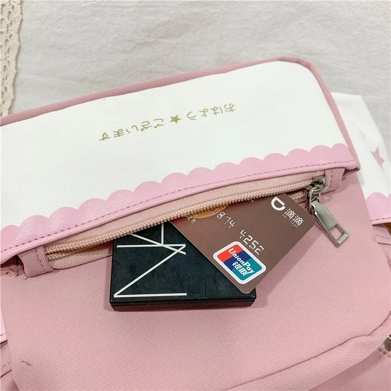 Anime Lolita Sailor Moon Cosplay Star Printed Rabbit Ear Bow Tie Women Shoulder Bag Cross Body Bag For Halloween Christmas Party