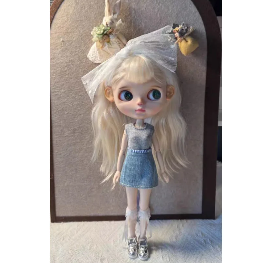 3 قطع سيدة نمط 2025 بليث الربط أعلى + تنورة الدنيم + غطاء الرأس الدانتيل (يصلح لولو، yymy24، Ob22، 24، 26، زون، جيني) #3