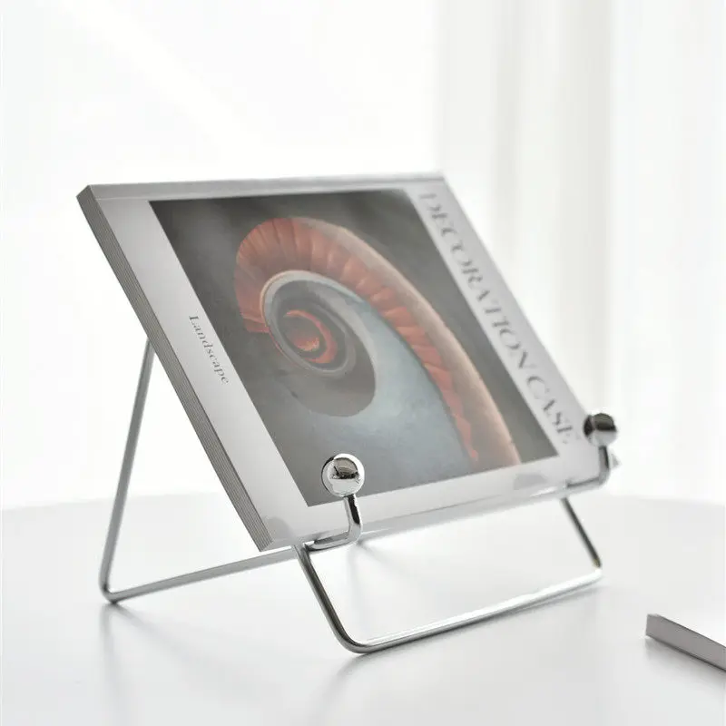 Nordic Industrial Iron Book Stand Student Reading Rack Modern Tabletop Desk Organizer Instagram Minimalist Magazine Holder
