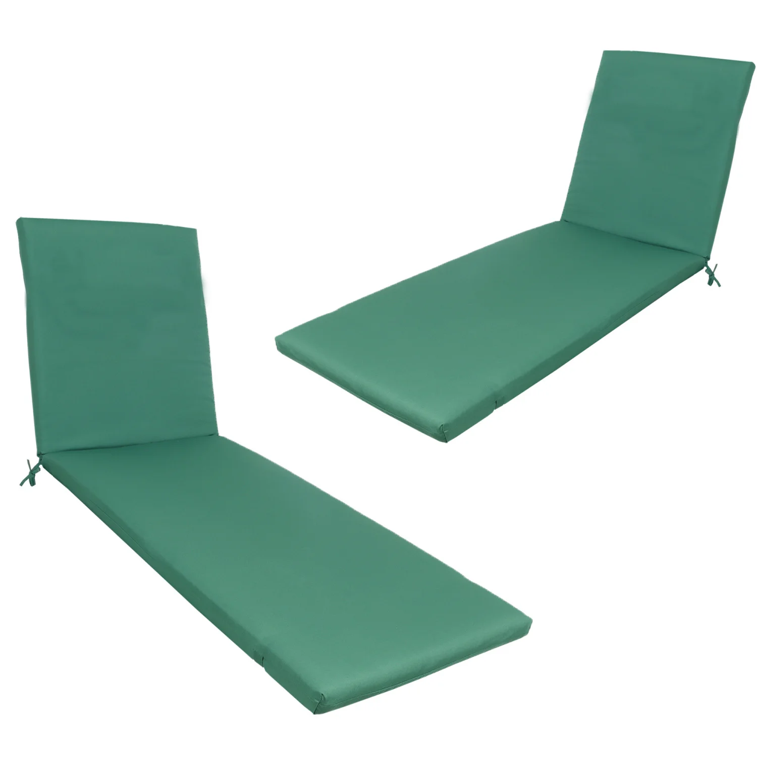 Outdoor Lounge Chair Cushion Set - 2PCS Replacement Patio Seat Chaise Funiture Cushion, Green