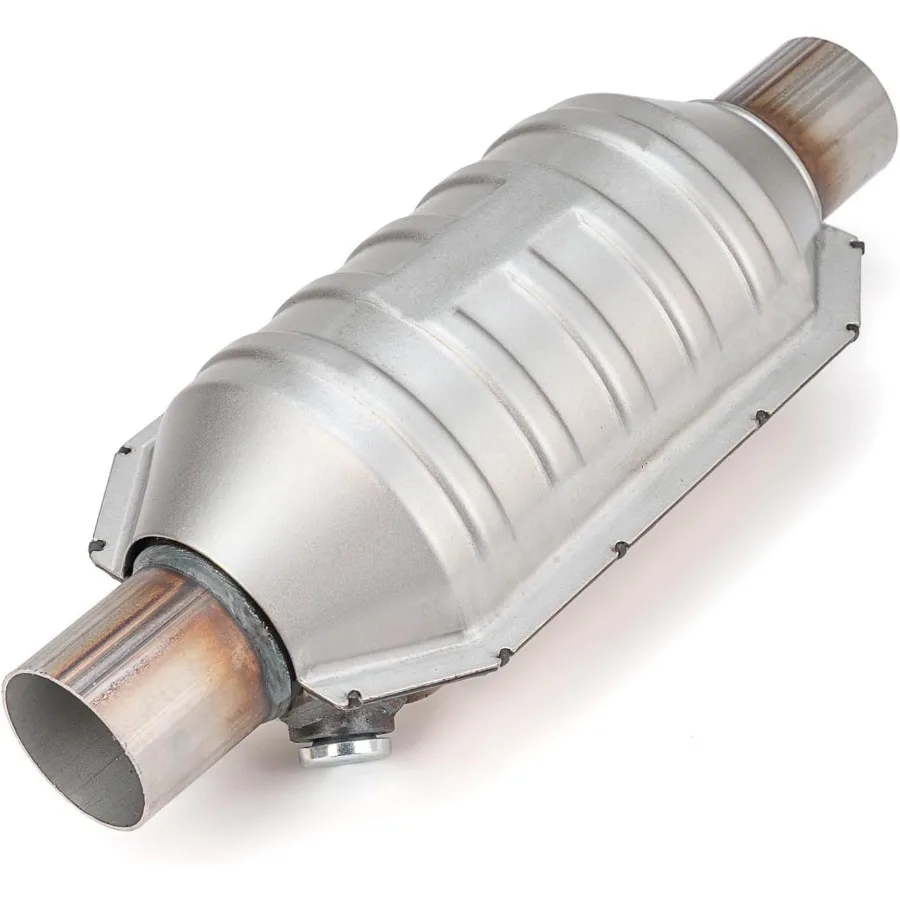 

2.25 Inch 2.25 Inlet Outlet Catalytic Converter Universal High Flow Front Cat Convertor DirectFit with O2 Port Heat Shield for