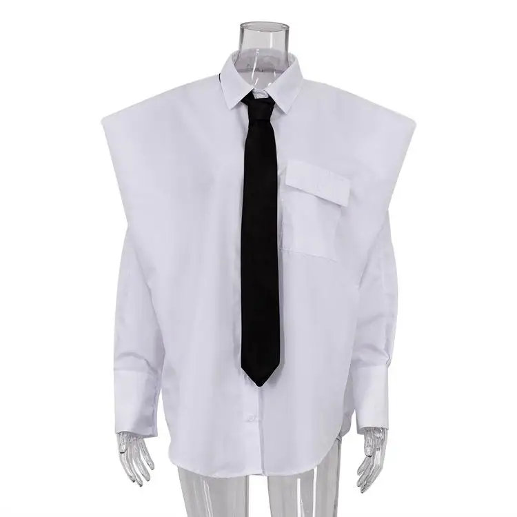 Women's Long Sved Collared irt Fene Touch Polyester Fiber 00% Regular Thin Non-deformable Pure Color Patchwork