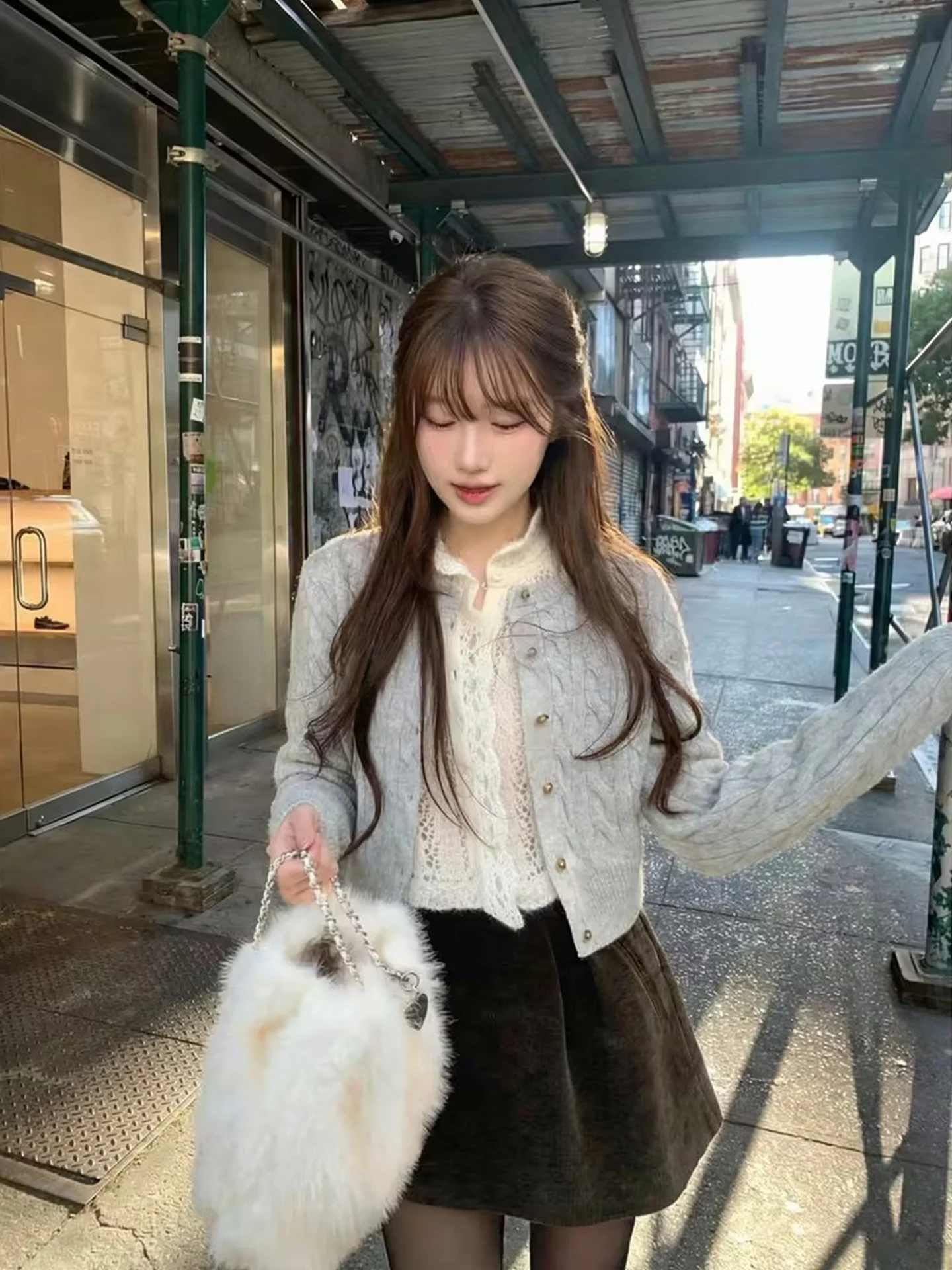 

MOSA 8, вельветовая плиссированная юбка трапециевидной формы с высокой талией, женские утягивающие юбки, корейская однотонная повседневная одежда