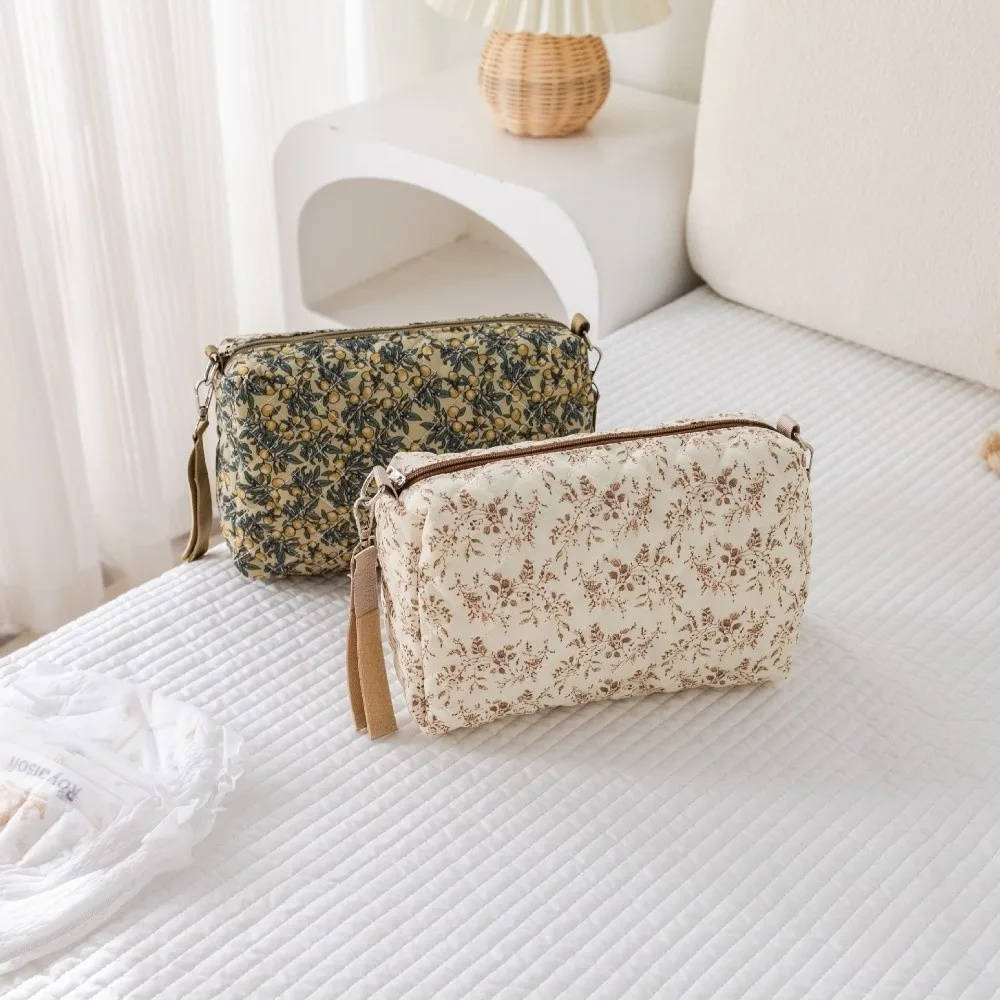 Portable Diaper Storage Bag Floral Pattern Lightweight Baby Items Organizer Universal Maternal Stroller Bag for Mommy